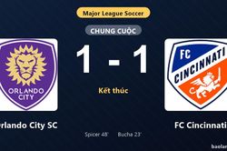 Thống kê trận đấu Orlando City SC 1-1 FC Cincinnati: Hai đội chia điểm
