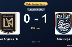 Thống k&ecirc; trận đấu Los Angeles FC 0-1 San Diego: A. Dreyer tỏa s&aacute;ng, San Diego gi&agrave;nh trọn 3 điểm