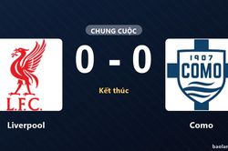 Liverpool v&agrave; Como chia điểm trong trận h&ograve;a kh&ocirc;ng b&agrave;n thắng tại Anfield