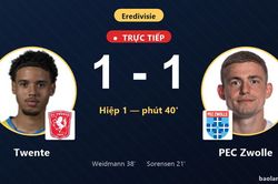 TRỰC TIẾPTrực tiếp Twente vs PEC Zwolle: Twente gỡ h&ograve;a 1-1