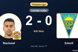 Đ&aacute;nh bại Estoril 2-0, Nacional gi&agrave;nh chiến thắng đầu tay tại Primeira Liga