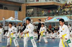 Gần 700 võ sinh tranh tài tại kỳ thi thăng cấp đai Taekwondo