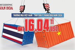 Thương mại Việt Nam - Thái Lan đạt 16,04 tỉ USD, nhập siêu gần 3 tỉ USD