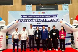 Gần 700 võ sinh thi thăng cấp đai taekwondo tại Hà Nội