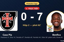 TRỰC TIẾPTrực tiếp Casa Pia vs Benfica: Benfica nới rộng cách biệt 0-7