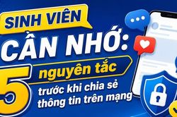 Infographic Sinh viên cần nhớ: 5 nguyên tắc trước khi chia sẻ thông tin trên mạng