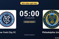 Nhận định New York City FC vs Philadelphia Union: đội h&igrave;nh dự kiến