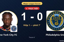 TRỰC TIẾPTrực tiếp New York City FC vs Philadelphia Union: New York City FC mở tỷ số