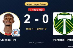 TRỰC TIẾPTrực tiếp Chicago Fire vs Portland Timbers: Hết hiệp 1, Chicago Fire dẫn 2-0