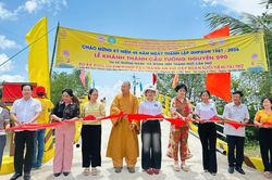 Chùa Tường Nguyên (TP.HCM) tổ chức khánh thành công trình cầu bê-tông nông thôn tại TP.Cần Thơ