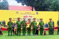 Công an Cà Mau giành hạng Ba tại Hội thi Cán bộ huấn luyện, chó nghiệp vụ giỏi CAND