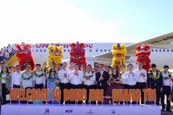 Quảng Trị: Đón chuyến bay đầu tiên từ Cam Ranh (Khánh Hòa) đến Cảng Hàng không Đồng Hới