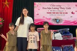 Hoa hậu Lương Thùy Linh hỗ trợ trẻ em khó khăn tại quê hương Cao Bằng