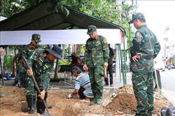 Tổ chức tìm kiếm, quy tập hài cốt liệt sĩ tại Công viên thành phố Vĩnh Long