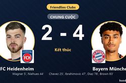 Hai lần vượt lên bất thành, 1. FC Heidenheim thua ngược Bayern München ở trận giao hữu
