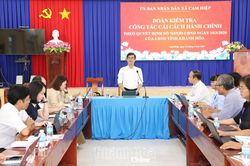 Kiểm tra c&ocirc;ng t&aacute;c cải c&aacute;ch h&agrave;nh ch&iacute;nh tại x&atilde; Cam Hiệp