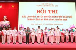 Bế mạc Hội thi Báo cáo viên, tuyên truyền viên pháp luật giỏi trong Công an tỉnh Lào Cai, năm 2026
