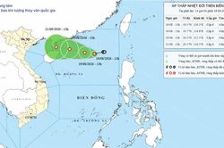 &Aacute;p thấp nhiệt đới tăng tốc di chuyển tr&ecirc;n v&ugrave;ng biển Bắc Biển Đ&ocirc;ng