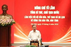 Tổng B&iacute; thư, Chủ tịch nước T&ocirc; L&acirc;m l&agrave;m việc với Bộ VHTTDL về c&ocirc;ng t&aacute;c bảo tồn, bảo t&agrave;ng