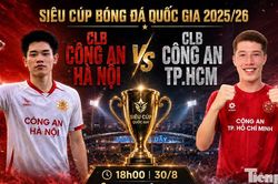 CAHN và Công an TP.HCM tranh Siêu Cúp Quốc gia 2025/26 ngày 30/8 tại Hàng Đẫy