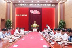 Đoàn kiểm tra, giám sát của Bộ Chính trị làm việc với tỉnh Phú Thọ