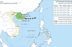 Áp thấp nhiệt đới hướng về đất liền phía Bắc đảo Hải Nam (Trung Quốc)