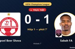 TRỰC TIẾPTrực tiếp Hapoel Beer Sheva vs Sabah FA: Sabah FA mở tỷ số