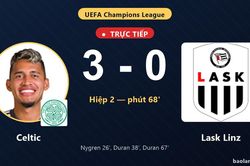 TRỰC TIẾPTrực tiếp Celtic vs Lask Linz: Celtic nới rộng c&aacute;ch biệt 3-0