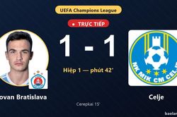 TRỰC TIẾPTrực tiếp Slovan Bratislava vs Celje: Hai đội h&ograve;a 1-1