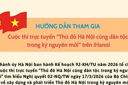 Cách tham gia cuộc thi trực tuyến 'Thủ đô Hà Nội cùng dân tộc trong kỷ nguyên mới' trên iHanoi