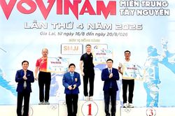 Vovinam Thanh Hóa tiếp tục gặt vàng ở giải khu vực