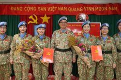 Lễ kết nạp Đảng tại Phái bộ Gìn giữ hòa bình Liên hợp quốc ở Nam Sudan