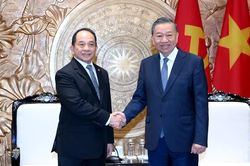 [Ảnh] Tổng Bí thư, Chủ tịch nước Tô Lâm tiếp Cố vấn Hội đồng An ninh quốc gia Philippines Eduardo San Lorenzo Oban Jr