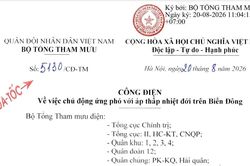 Bộ Tổng Tham mưu chỉ đạo chủ động ứng phó với áp thấp nhiệt đới trên Biển Đông