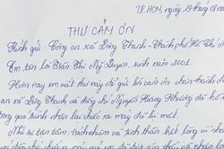 Cô gái viết thư cảm ơn Công an xã Đông Thạnh