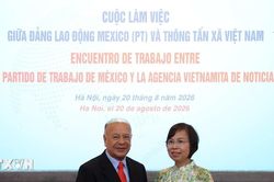 Đoàn cấp cao Đảng Lao động Mexico thăm, làm việc với Thông tấn xã Việt Nam