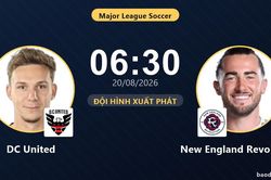 TRỰC TIẾPTrực tiếp DC United vs New England Revolution: Đội hình xuất phát