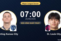 TRỰC TIẾPTrực tiếp Sporting Kansas City vs St. Louis City: Đội hình xuất phát