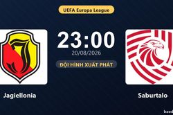 TRỰC TIẾPTrực tiếp Jagiellonia vs Saburtalo: Đội h&igrave;nh xuất ph&aacute;t