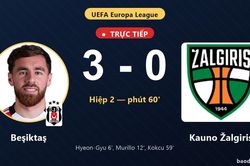 TRỰC TIẾPTrực tiếp Beşiktaş vs Kauno Žalgiris: Beşiktaş nới rộng c&aacute;ch biệt 3-0