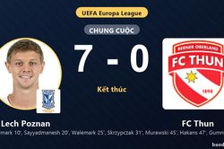 Lech Poznan v&ugrave;i dập FC Thun tại v&ograve;ng Play-offs Europa League