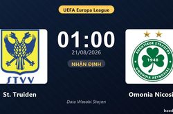Nhận định St. Truiden vs Omonia Nicosia: đội hình dự kiến