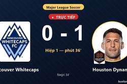 TRỰC TIẾPTrực tiếp Vancouver Whitecaps vs Houston Dynamo: Hết hiệp 1, Houston Dynamo dẫn 1-0
