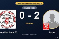 Đánh bại Lincoln Red Imps FC 0-2, Larne đi tiếp, tiễn chủ nhà rời giải