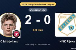 HNK Rijeka gục ng&atilde;, FC Midtjylland thắng v&ograve;ng loại trực tiếp