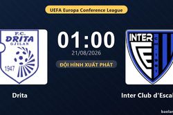 TRỰC TIẾPTrực tiếp Drita vs Inter Club d'Escaldes: Đội h&igrave;nh xuất ph&aacute;t