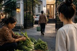 Thấy mẹ bạn trai bán rau ngoài chợ, tôi đi theo và sững sờ trước nơi bà trở về