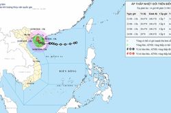 &Aacute;p thấp nhiệt đới tiếp tục đổi hướng, c&aacute;ch đặc khu Bạch Long Vĩ khoảng 110km
