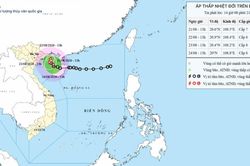 Áp thấp nhiệt đới tiếp tục đổi hướng, cách đặc khu Bạch Long Vĩ khoảng 110 km