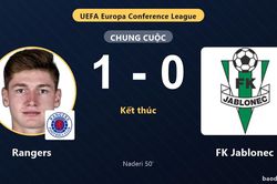 Đả bại FK Jablonec, Rangers gi&agrave;nh v&eacute; đi tiếp v&agrave; tiễn đối thủ rời Europa Conference League